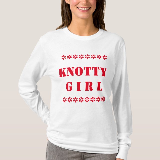 KNOTTY kvinna grundläggande långärmadT-tröja T-shirt (Framsida)