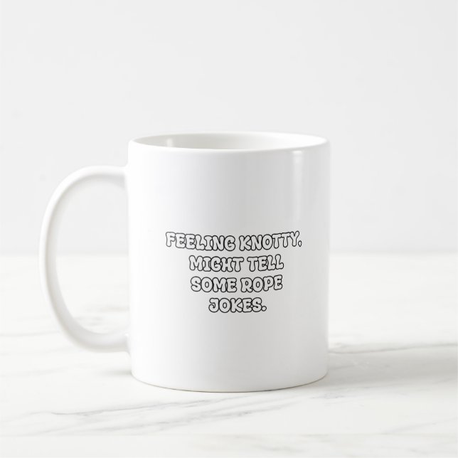 Knotty Rope Skämt Dad Pun Typografi Kaffemugg (Vänster)