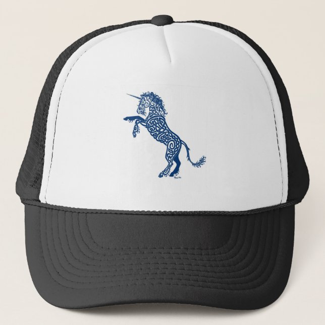 Knotwork blåttUnicorn Truckerkeps (Framsida)