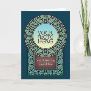 Knotwork Circle Photo Ram Greeting Card Kort