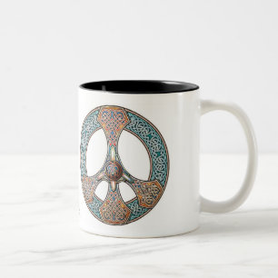 Knotwork fredsteckenmugg Två-Tonad mugg