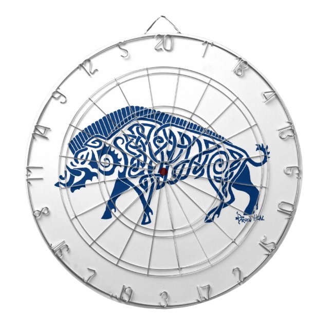 Knotwork galt, blått piltavla (Framsidan)
