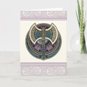Knotwork Labrys hälsningkort Kort
