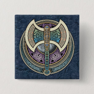 Knotwork Labrys kvadrerar knäppas Knapp