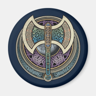 Knotwork Labrys rundamagnet Magnet