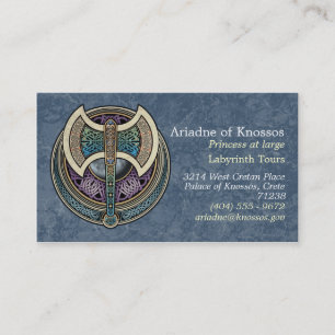 Knotwork Labrys visitkortar Visitkort