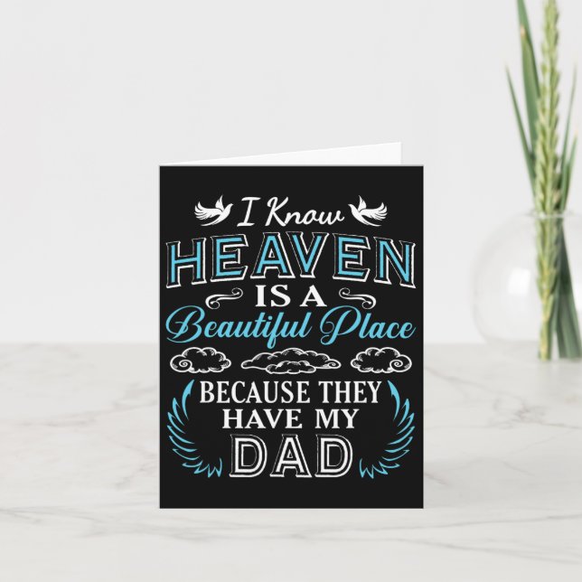 Know Heaven Pappa in Heaven Saknade Pappa Gift Far Kort (Framsida)