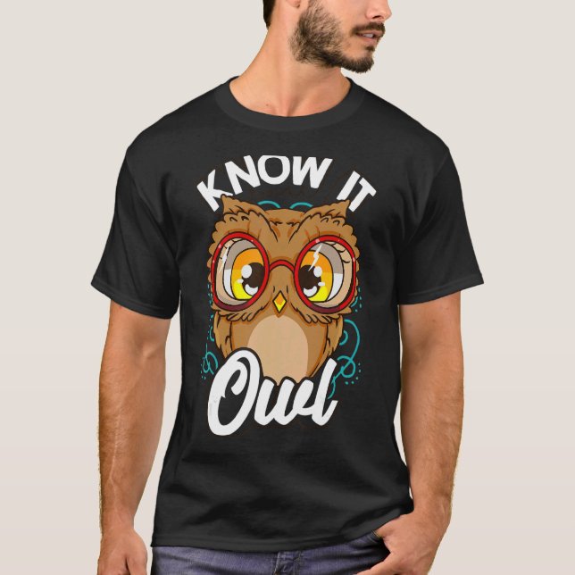 Know it All Uggla Pun Animal Puns Cute Sarcastic H T Shirt (Framsida)