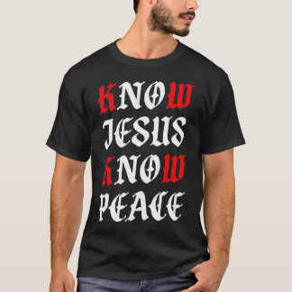 Know Jesus känner Peace Alpha Omega Couture T Shirt