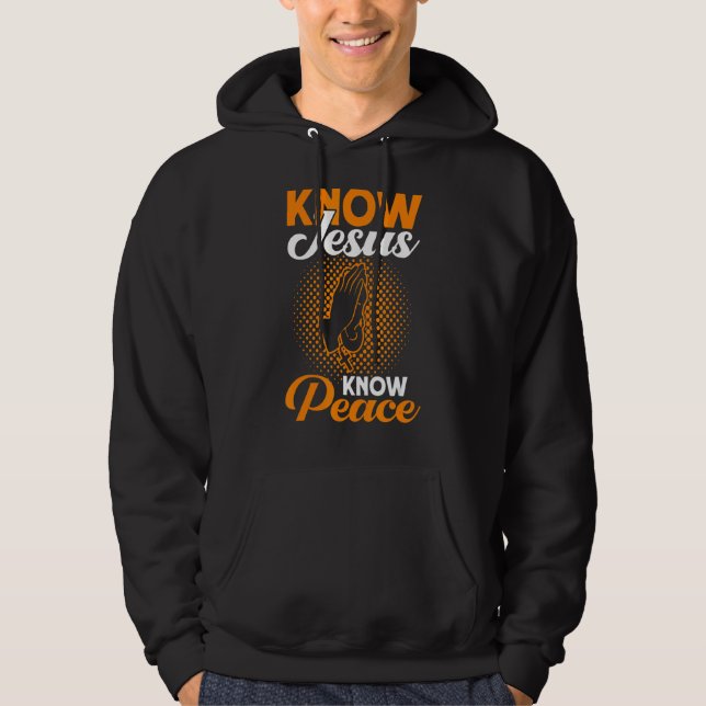 Know Jesus Know Peace Bible Study Christian Hoodie (Framsida)