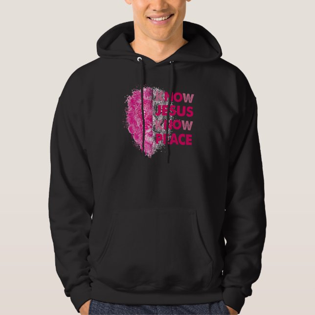 Know Jesus Know Peace Christian Jesus Bible Verse Hoodie (Framsida)