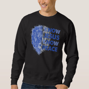 Know Jesus Know Peace Christian Jesus Bible Verse Lång Ärmad Tröja