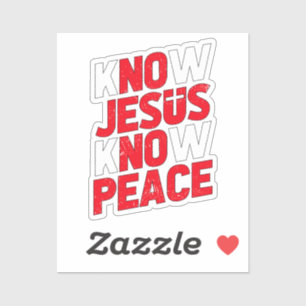 Know Jesus Know Peace Christian Klistermärken