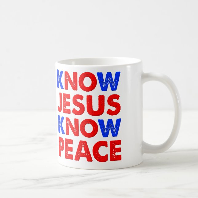 Know Jesus Know Peace Christian Mug Kaffemugg (Höger)