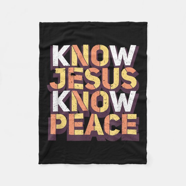 Know Jesus Know Peace Christian Religiösa Matching Fleecefilt (Framsidan)