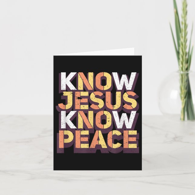 Know Jesus Know Peace Christian Religiösa Matching Kort (Framsida)