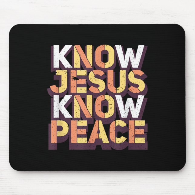 Know Jesus Know Peace Christian Religiösa Matching Musmatta (Framsidan)