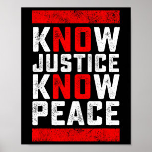Know Justice No Peace Black Lives Problem Poster