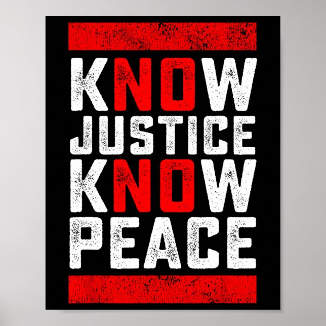 Know Justice No Peace Black Lives Problem Poster (Framsidan)