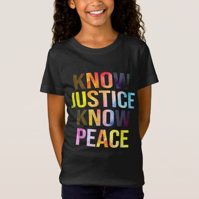 Know Justice No Peace BLM Black Pride History Equa T Shirt (Framsida)