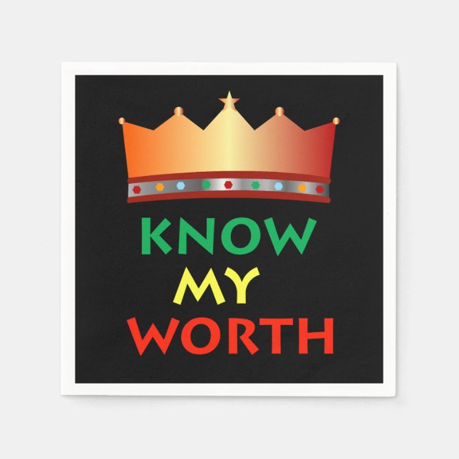 Know My Worth napkins Pappersservett (Framsidan)