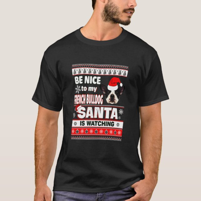 Know Santa Fransk Bulldog T Shirt (Framsida)