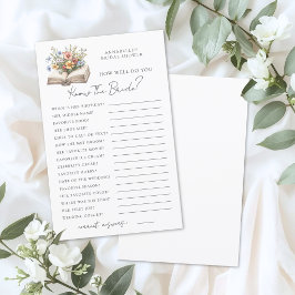Know The Bride Book Bridal Shower Game