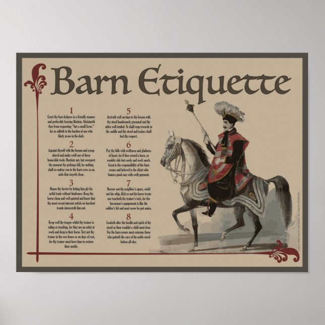 Know Thy Barn Etiquette Poster (Framsidan)