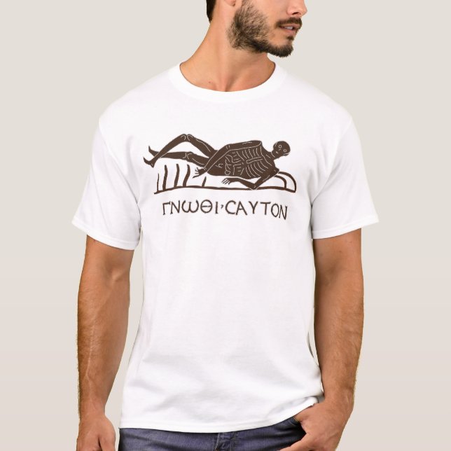 Know Thyself Memento Mori Mosaic T Shirt (Framsida)