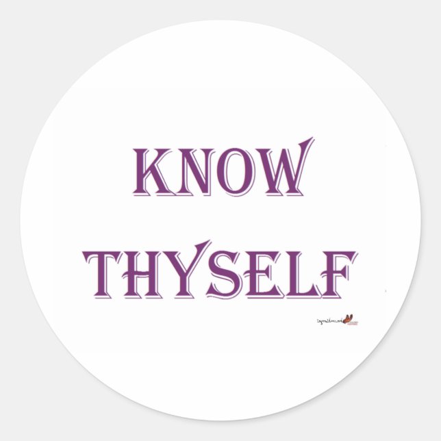 Know Thyself Runt Klistermärke (Framsida)