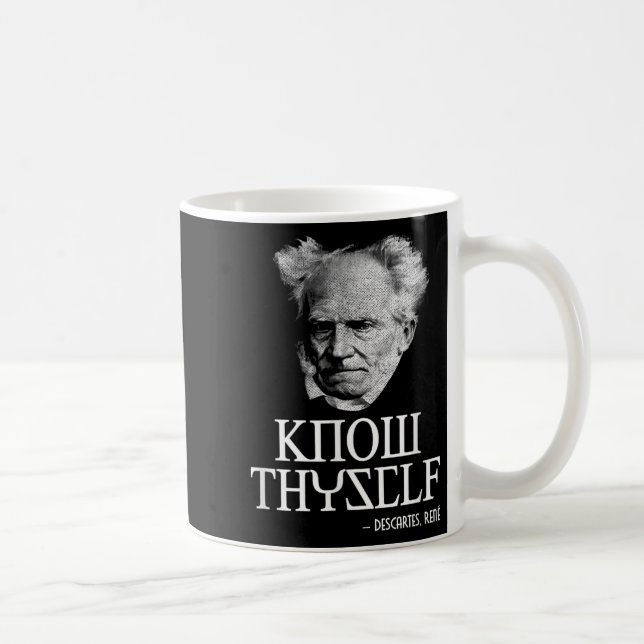 Know Thyself Socrates Descartes Schopenhauer Philo Kaffemugg (Höger)
