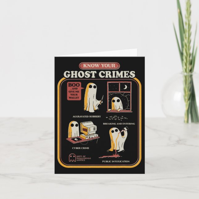 Know Your Ghost Crimes Funny Halloween Kort (Framsida)