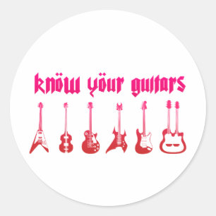 Know your Guitar - Emo Alternative Grunge Sten Runt Klistermärke