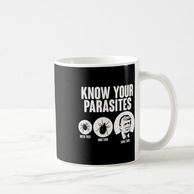 Know your Parasites Hjort Tick Hund Tick Funny Don Kaffemugg (Höger)