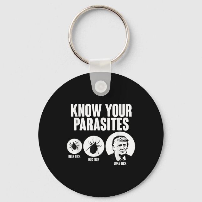 Know your Parasites Hjort Tick Hund Tick Funny Don Nyckelring (Framsida)