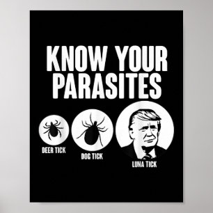 Know your Parasites Hjort Tick Hund Tick Funny Don Poster