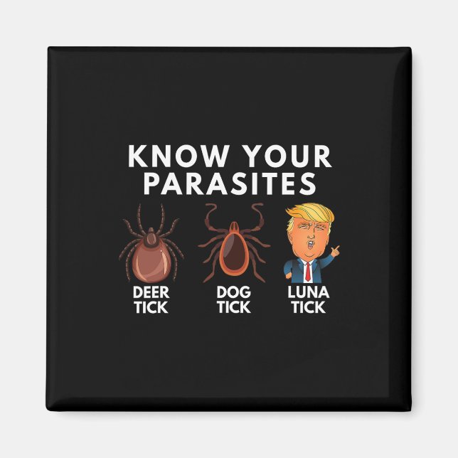 Know Your Parasites Hjort Tick Hund Tick Luna Tick Magnet (Framsidan)
