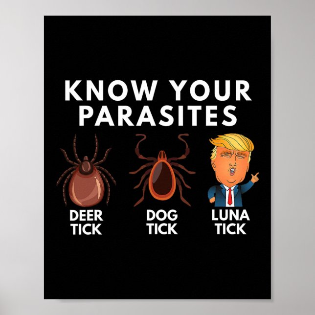 Know Your Parasites Hjort Tick Hund Tick Luna Tick Poster (Framsidan)