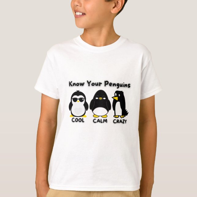 Know Your Penguins Coola Lugn Crazy T Shirt (Framsida)