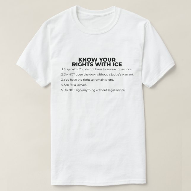 Know Your Rights With ICE T Shirt (Design framsida)
