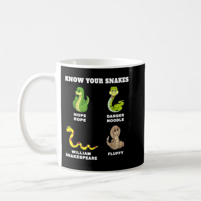 Know Your Snakes Funny Namn Danger Noodle Nope Ro Kaffemugg (Vänster)