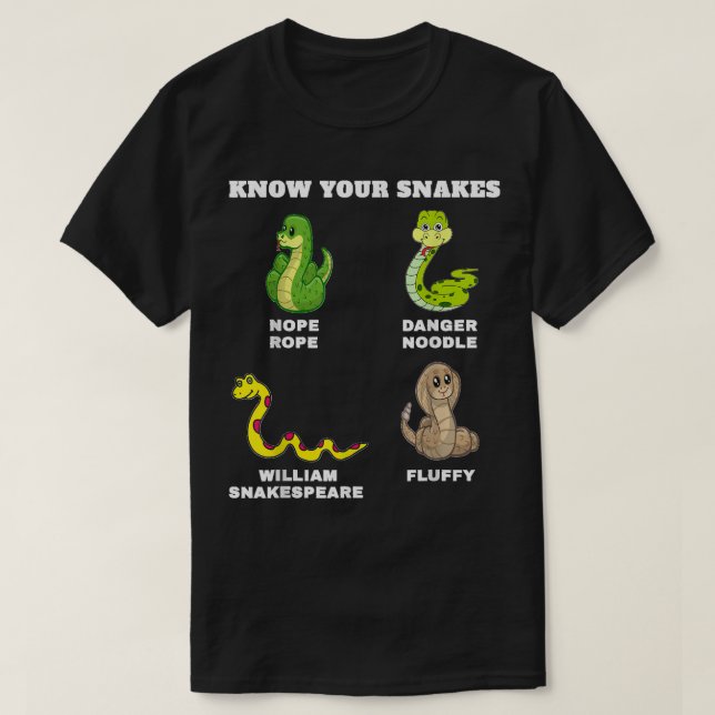 Know Your Snakes Funny Namn Danger Noodle Nope Ro T Shirt (Design framsida)