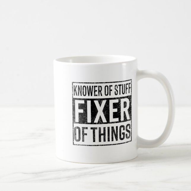 Knower Of Stuff Fixer Of Things Handyman Dad Fathe Kaffemugg (Höger)