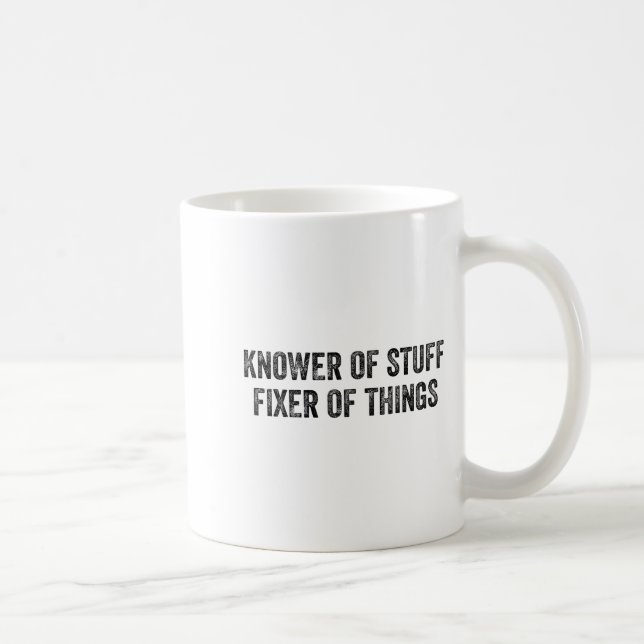 Knower Of Stuff Fixer Of Things Men Dad Funny Mech Kaffemugg (Höger)