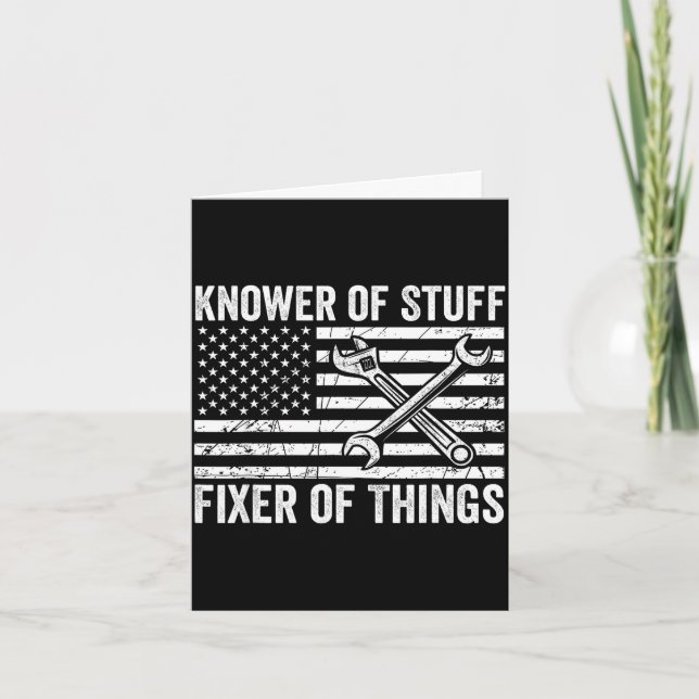 Knower of stuff fixer of things men mechanic dad kort (Framsida)