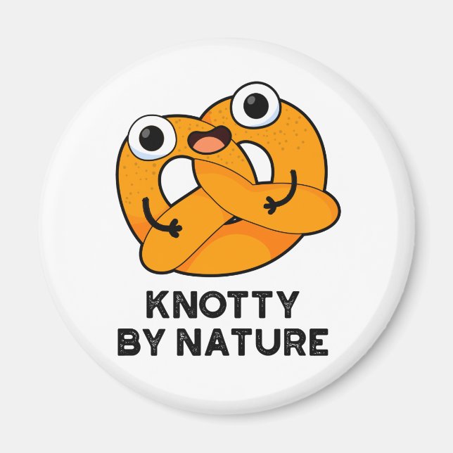 Knowledge By Nature Funny Pretzel Pun Magnet (Framsidan)