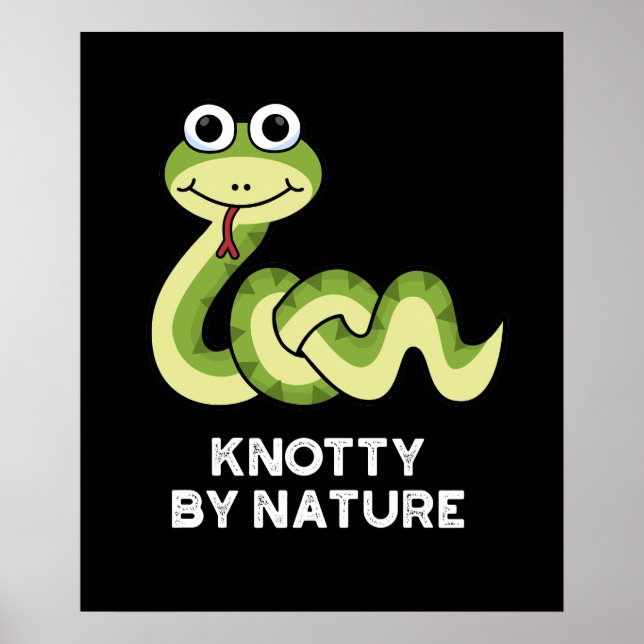 Knowledge By Nature Funny Snake Pun Mörk BG Poster (Framsidan)