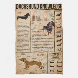 Knowledge Dachshund Wiener Hund Kökshandduk