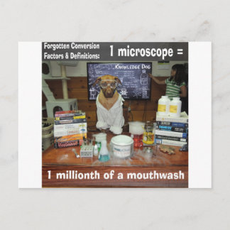 Knowledge Hund glömde konverteringar Microscope Vykort