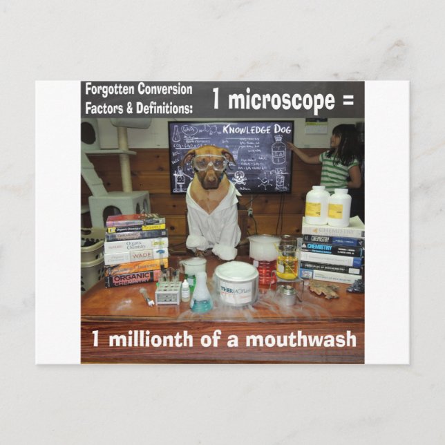 Knowledge Hund glömde konverteringar Microscope Vykort (Framsida)